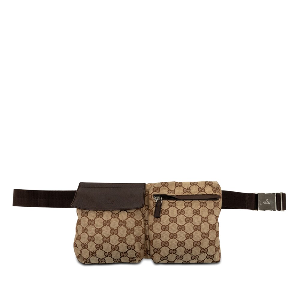 Gucci Gg Canvas Double Pocket Belt Bag #362502G66B